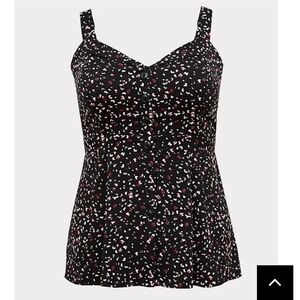 🆕♥️ 2X HEART BLACK LEOPARD CHALLIS FIT & FLARE CAMI♥️